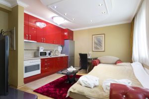 Small apartment with bedroom and kitchen